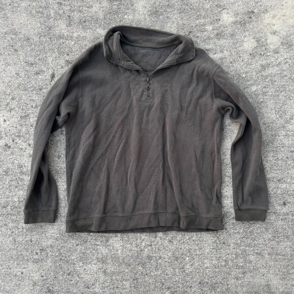 Cherokee Quarter Zip Longsleeve Brown Pullover - Picture 1 of 4
